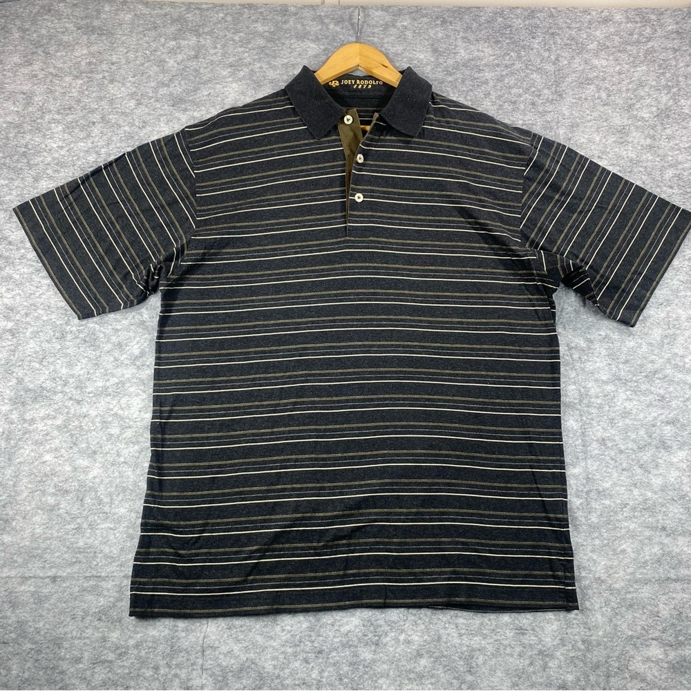 Joey Rodolfo Mens MulticolorStriped‎ Short Sleeve Polo Size Large